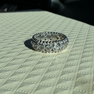 QVC diamonique ring silver 925 new size 4